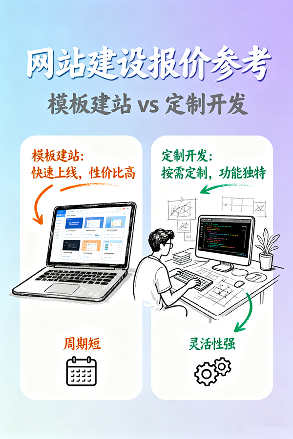 网站建设报价参考：模板建站与定制开发的区别