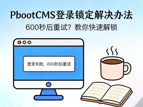 PbootCMS 后台提示“登录失败次数太多已被锁定，请600s重试”的解决办法.png
