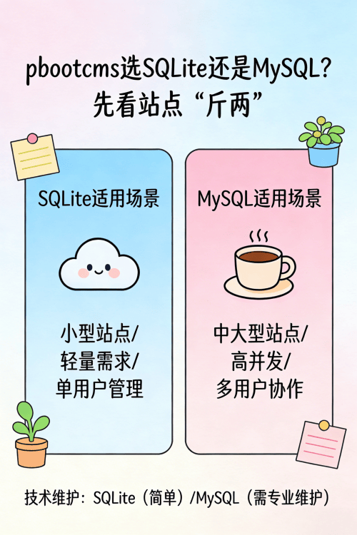 pbootcms选用SQLite还是MySQL数据库？别急，先看看你站点几斤几两.png