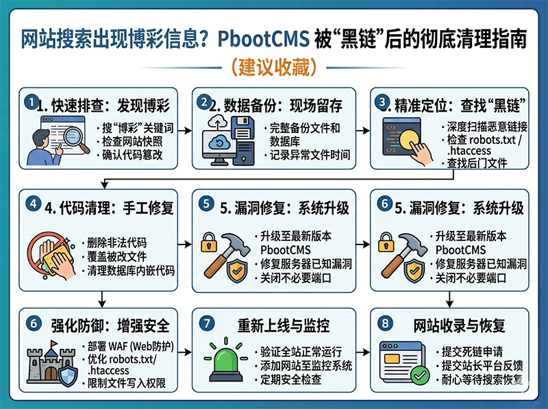 网站搜索出现博彩信息？PbootCMS 被“黑链”后的彻底清理指南.jpg