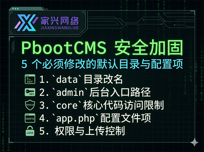 PbootCMS安全加固:5个必须修改的默认目录与配置项.jpg PbootCMS安全加固:5个必须修改的默认目录与配置项.jpg