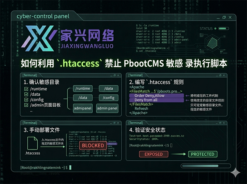 如何利用 .htaccess 禁止 PbootCMS 敏感目录执行脚本(安全加固实战).jpg 如何利用 .htaccess 禁止 PbootCMS 敏感目录执行脚本(安全加固实战).jpg